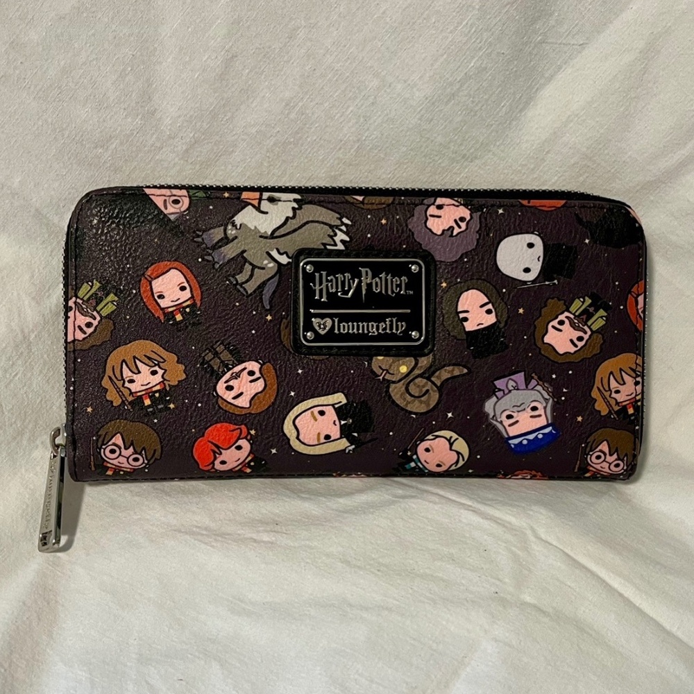 Harry Potter zip wallet black with Chibi characters B347
